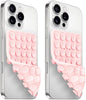 (2 Pack) Silicone Suction Cup Phone Case Mount Double Sided, Sticky Phone Grip with Higher Suction Power for Cell Phone, Hands-Free Phone Accessories for Selfies and Videos, Pink